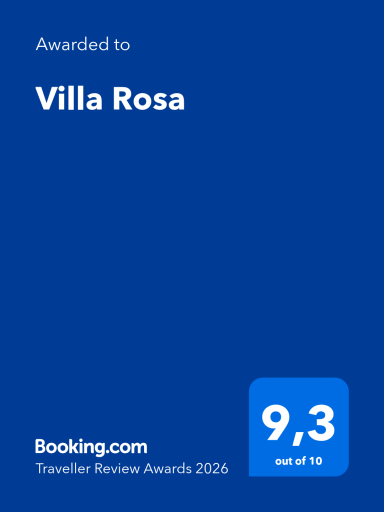 Auszeichnung für Villa Rosa mit einer Bewertung von 9,3 von 10 auf Booking.com.